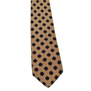 Robert Talbott For Cravate Mens Silk Necktie Gold Blue Diamond Pattern Handmade